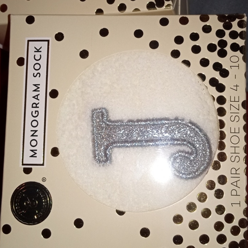 **J** monogrammed socks